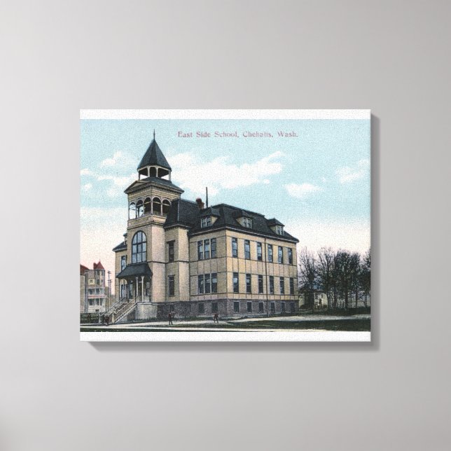 Außenansicht der East Side School Bldg Leinwanddruck (Vorderseite)