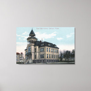 Außenansicht der East Side School Bldg Leinwanddruck