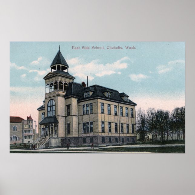 Außenansicht der East Side School Bldg Poster (Vorne)