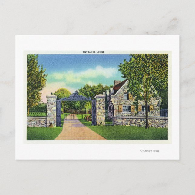 Außenansicht der Eingangshalle Postkarte (Vorderseite)