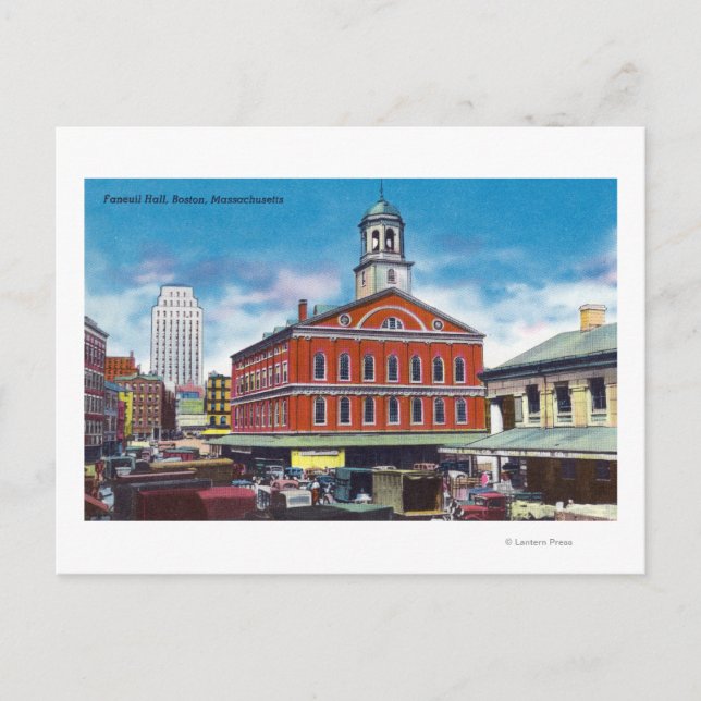 Außenansicht der Faneuil Hall Postkarte (Vorderseite)
