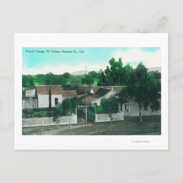 Außenansicht der französischen Hütte Postkarte (Vorderseite)