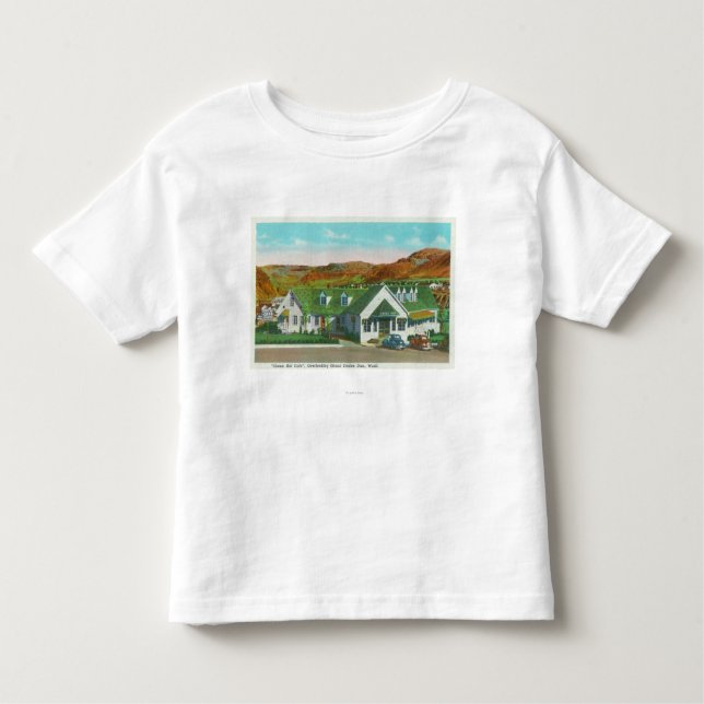 Außenansicht der grünen Hütte Caf� Kleinkind T-shirt (Vorderseite)