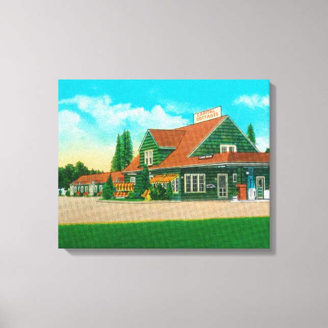 Außenansicht der Hauptstadt CottagesSalem, OR Leinwanddruck (Vorderseite)