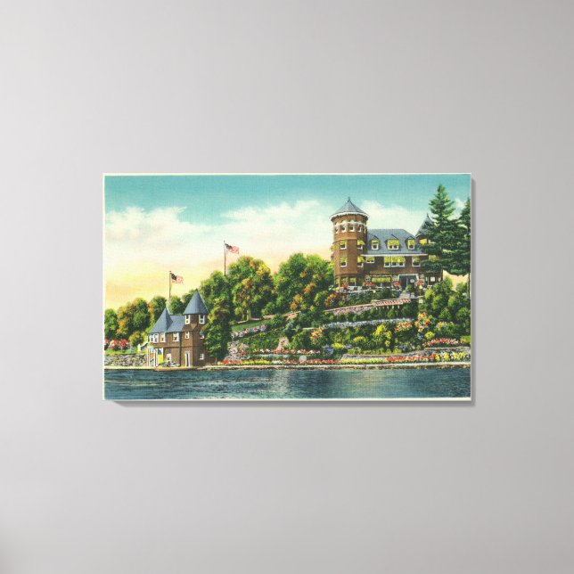 Außenansicht der Hopewell Hall Leinwanddruck (Vorderseite)