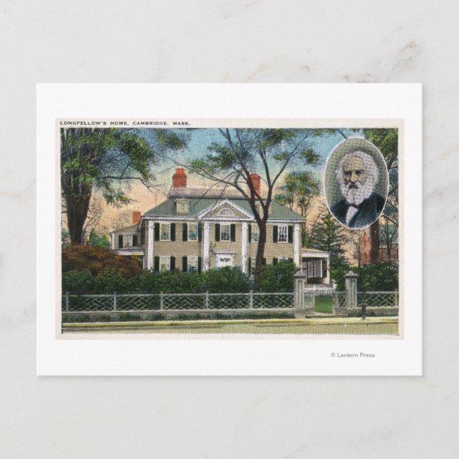 Außenansicht der Longfellow-Zuhause Postkarte (Vorderseite)