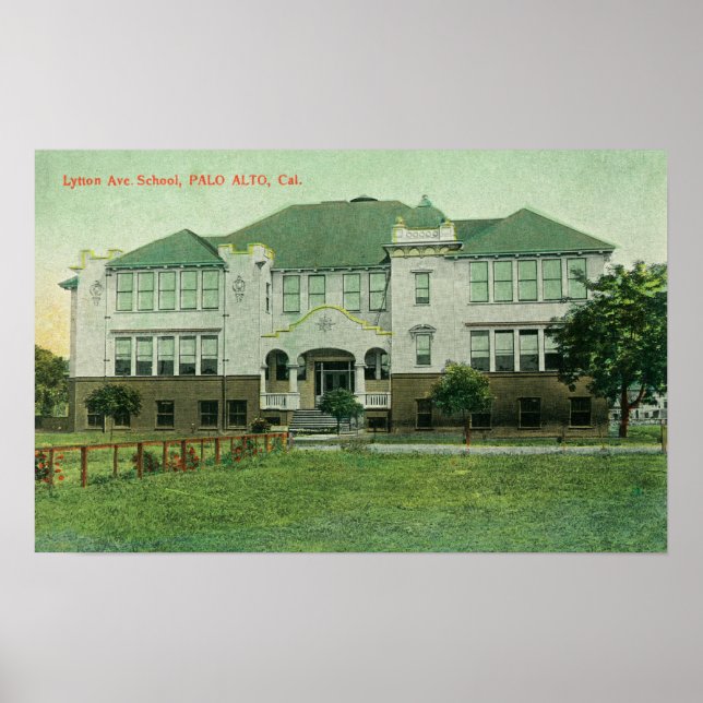 Außenansicht der Lytton Avenue School Poster (Vorne)