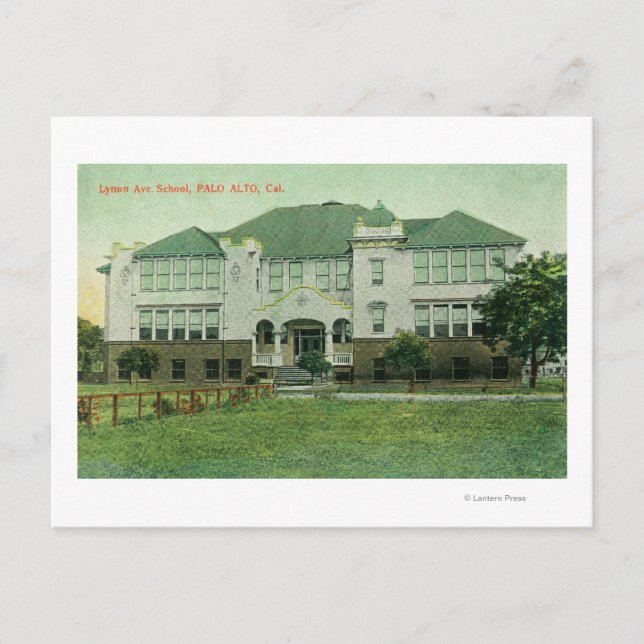 Außenansicht der Lytton Avenue School Postkarte (Vorderseite)