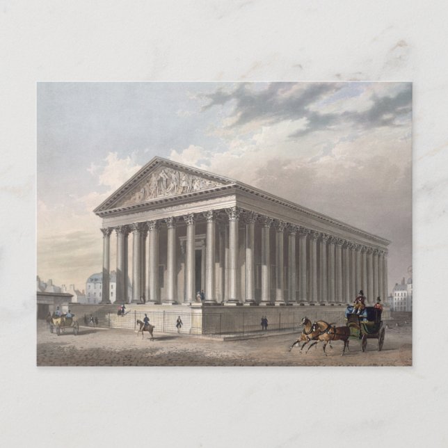Außenansicht der Madeleine, Paris Postkarte (Vorderseite)