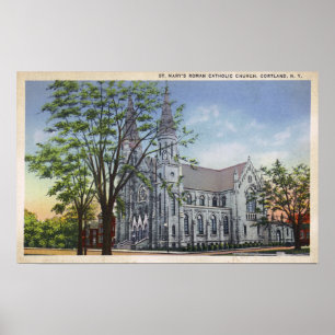 Außenansicht der Marienkirche Poster