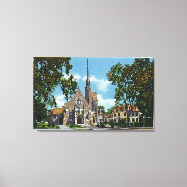 Außenansicht der Marienkirche und der Kirche Leinwanddruck (Vorderseite)