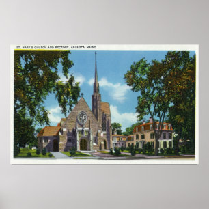 Außenansicht der Marienkirche und der Kirche Poster