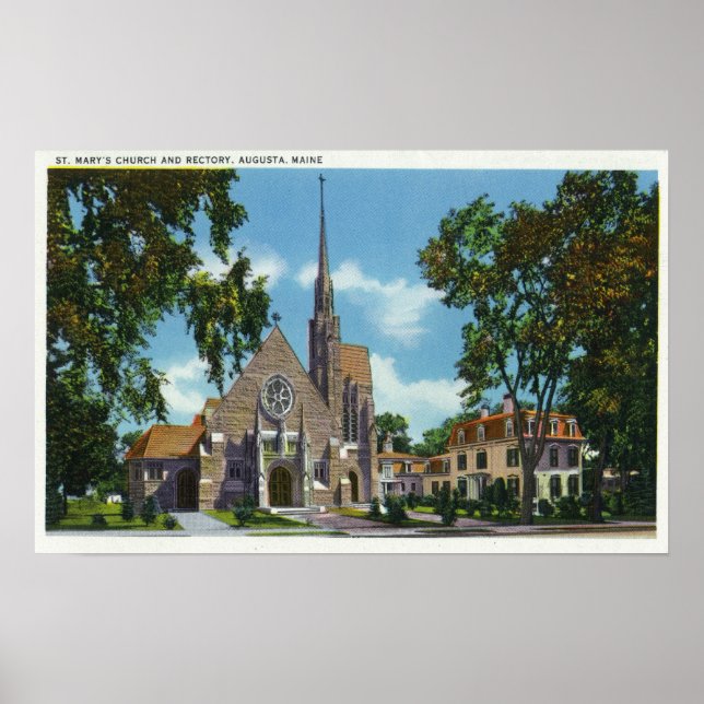 Außenansicht der Marienkirche und der Kirche Poster (Vorne)
