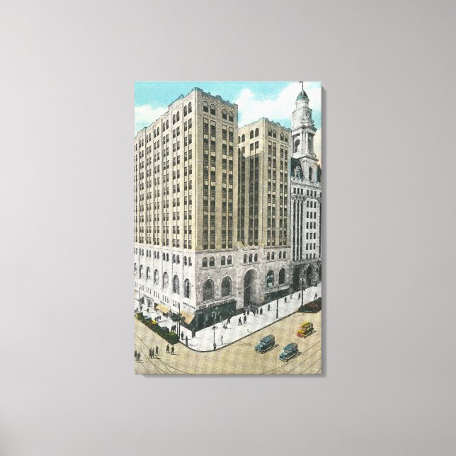 Außenansicht der nationalen Sparkasse Leinwanddruck (Vorderseite)