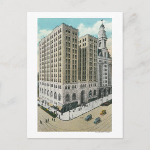 Außenansicht der nationalen Sparkasse Postkarte