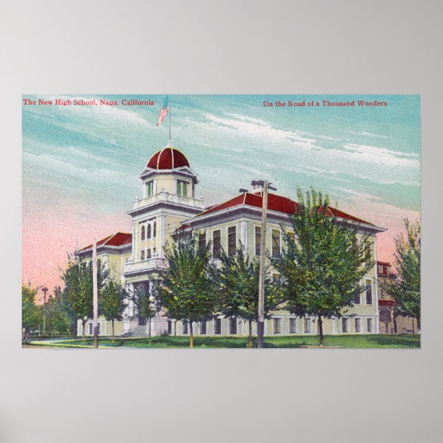 Außenansicht der neuen Hochschule Napa, CA Poster (Vorne)