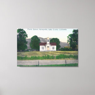 Außenansicht der öffentlichen Schule Leinwanddruck