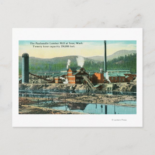 Außenansicht der Panhandle-Lumbermühle Postkarte (Vorderseite)