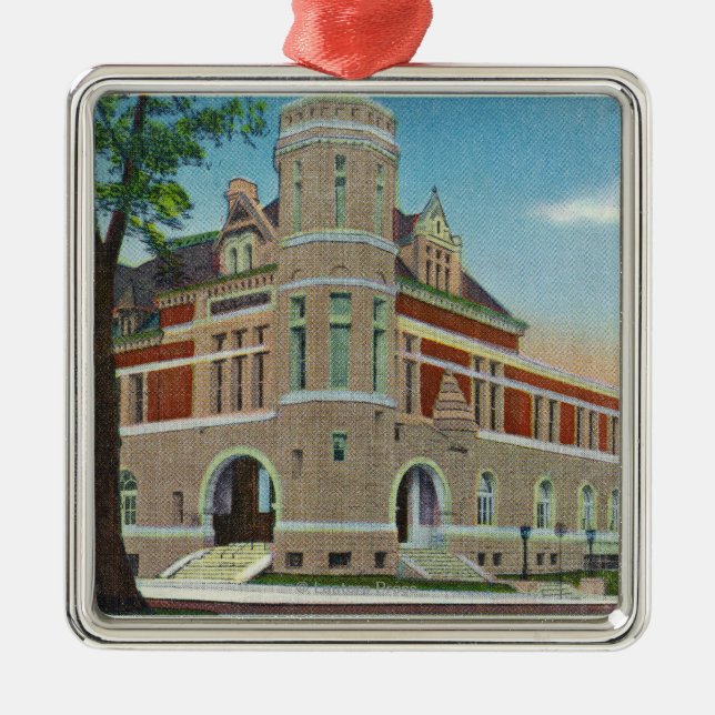 Außenansicht der Post 3 Silbernes Ornament (Vorne)