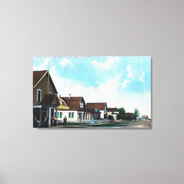 Außenansicht der Post auf der Cedar Street Leinwanddruck (Vorderseite)