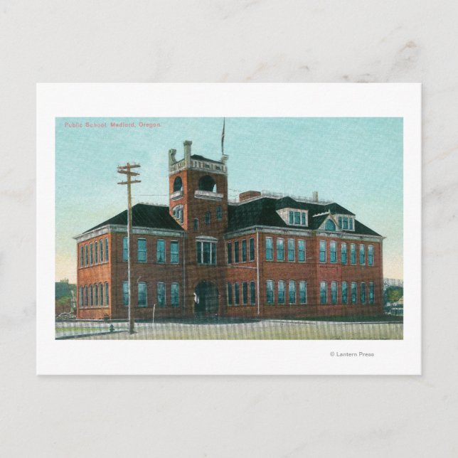 Außenansicht der Public SchoolMedford, OR Postkarte (Vorderseite)