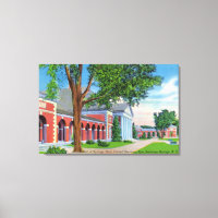 Außenansicht der Springhalle und der Flächen