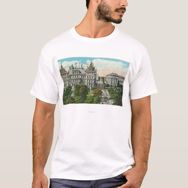 Außenansicht der Staats-Hauptstadt u. pädagogisch T-Shirt (Vorderseite)