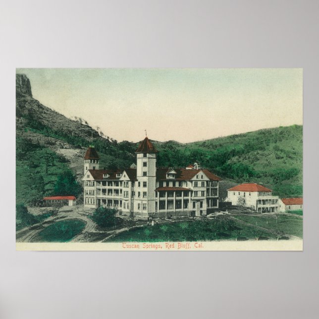 Außenansicht der toskanischen QuellenRed Bluff, CA Poster (Vorne)