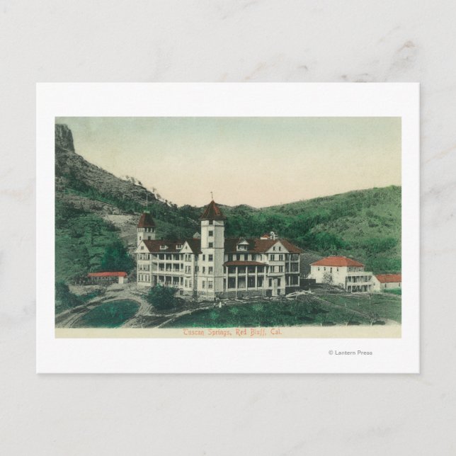 Außenansicht der toskanischen QuellenRed Bluff, CA Postkarte (Vorderseite)