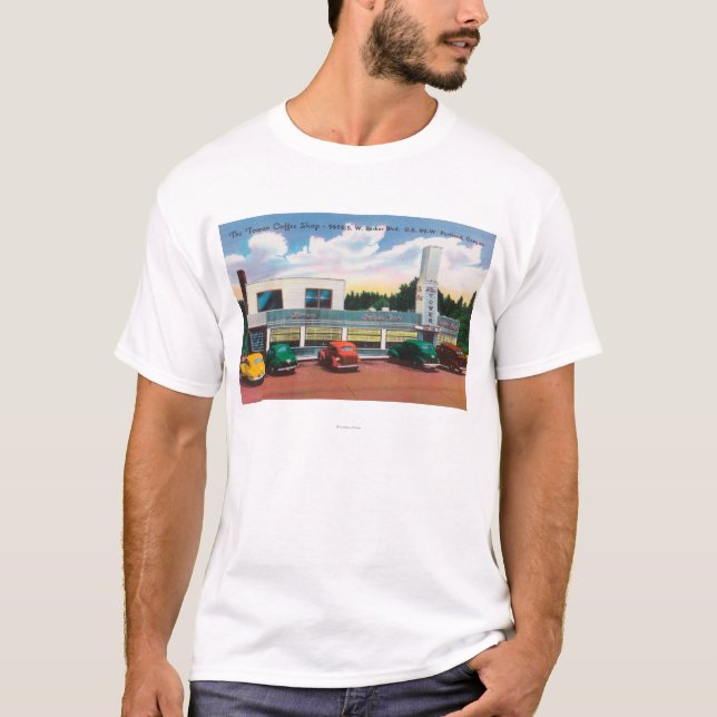 Außenansicht der Turm-Kaffeestube T-Shirt (Vorderseite)