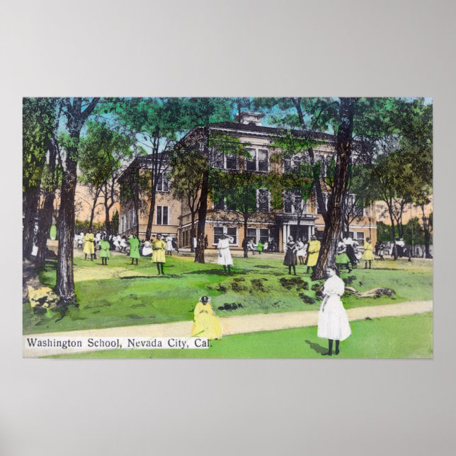 Außenansicht der Washington School Poster (Vorne)