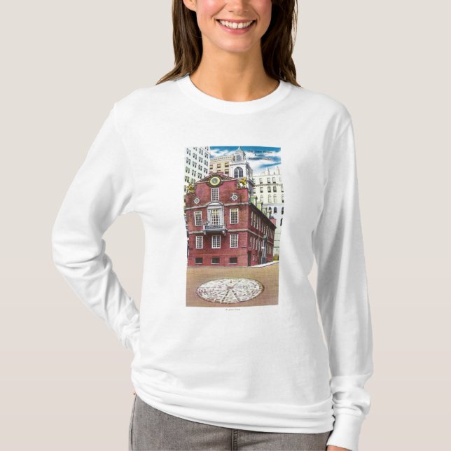 Außenansicht des alten Staats-Hauses T-Shirt (Vorderseite)
