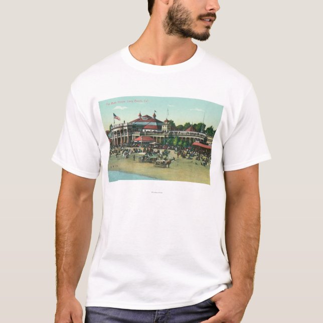 Außenansicht des Bad HouseLong Strandes, CA T-Shirt (Vorderseite)