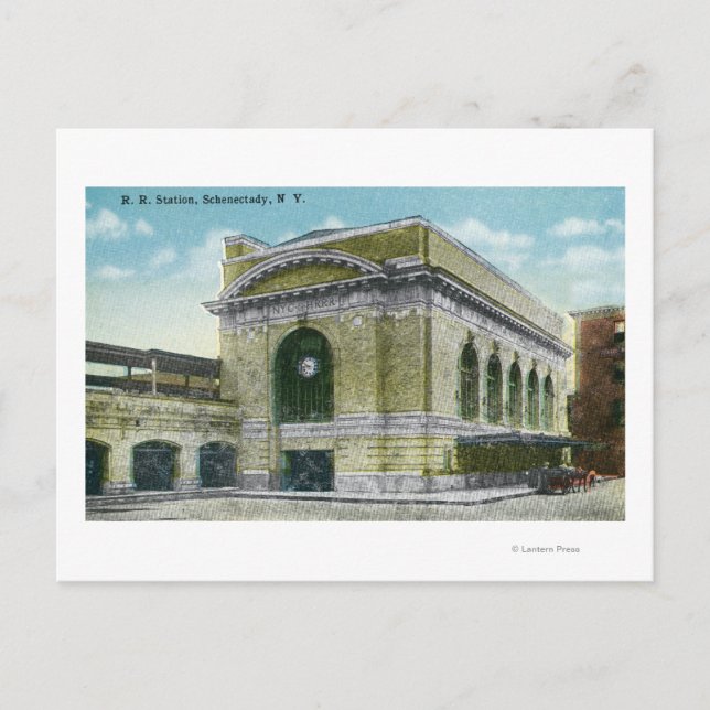 Außenansicht des Bahnhofs 2 Postkarte (Vorderseite)