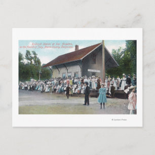 Außenansicht des Bahnhofs am 4. Postkarte