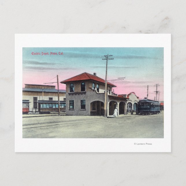 Außenansicht des Elektrischen DepotsNapa, CA Postkarte (Vorderseite)