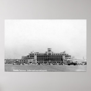 Außenansicht des Flughafens Seattle-Tacoma Poster