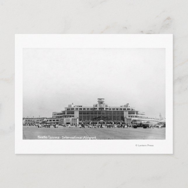 Außenansicht des Flughafens Seattle-Tacoma Postkarte (Vorderseite)