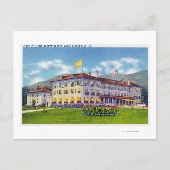 Außenansicht des Fort William Henry Hotel Postkarte (Vorderseite)