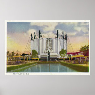 Außenansicht des Gebäude Reise Poster