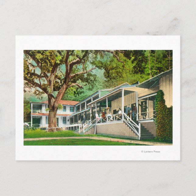 Außenansicht des Geysers Hotels, Gäste Posin Postkarte (Vorderseite)