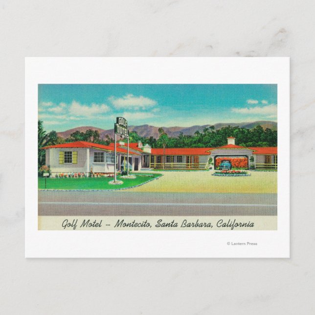 Außenansicht des Golf Motels, Montecito Postkarte (Vorderseite)