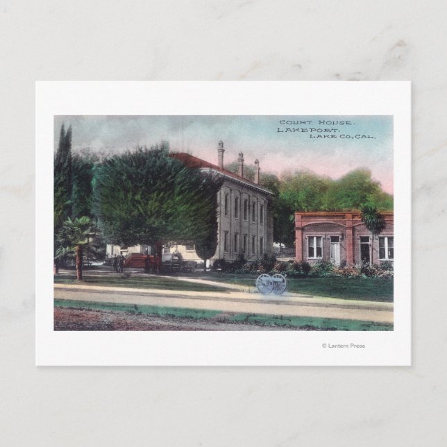 Außenansicht des HofesLakeport, CA Postkarte (Vorderseite)