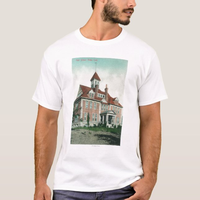 Außenansicht des hohen SchoolYreka, CA T-Shirt (Vorderseite)