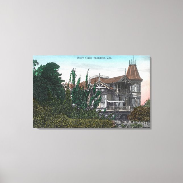 Außenansicht des Holly Oaks-Gebäude Leinwanddruck (Vorderseite)