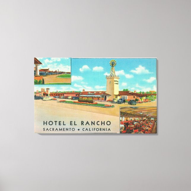 Außenansicht des Hotels el Rancho Leinwanddruck (Vorderseite)