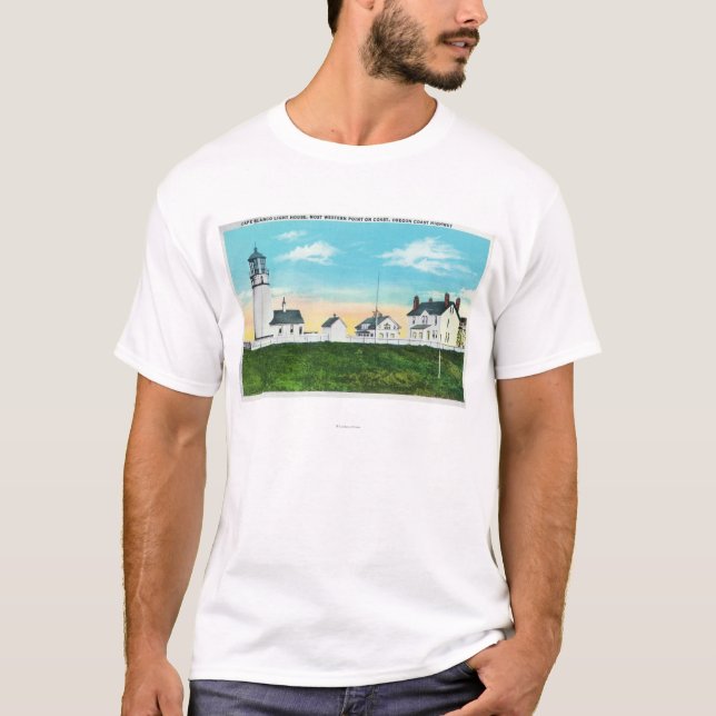 Außenansicht des Kaps Blanco LighthouseCoast T-Shirt (Vorderseite)