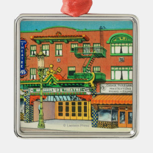 Außenansicht des Mandarinen-Theaters, Silbernes Ornament