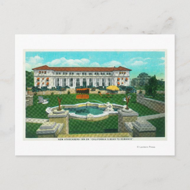 Außenansicht des New Atascadero Inn Bungalow Postkarte (Vorderseite)