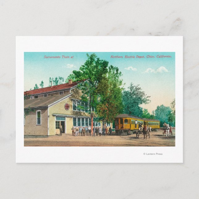 Außenansicht des Northern Electric Depot Postkarte (Vorderseite)